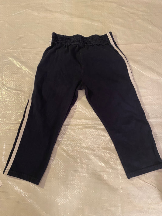 Toddler 2T Black Sweatpants with White Side Stripes