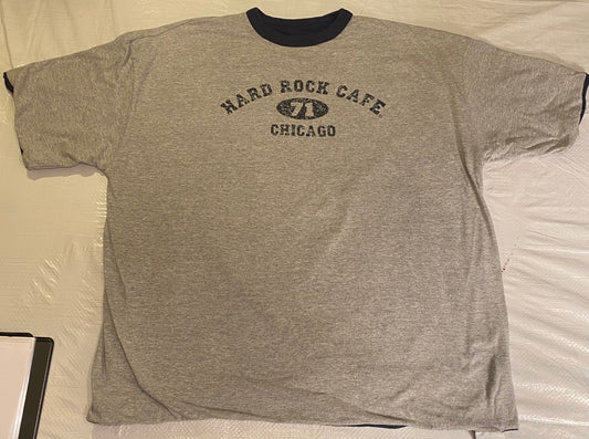 Vintage Hard Rock Cafe Chicago Double-Sided Tee – Reversible Navy/Grey