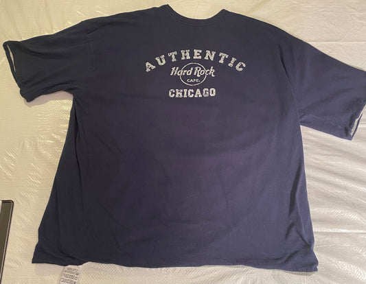 Vintage Hard Rock Cafe Chicago Double-Sided Tee – Reversible Navy/Grey