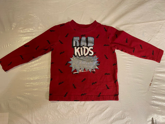 Red “RAD KIDS” Lightning Bolt Long Sleeve Shirt